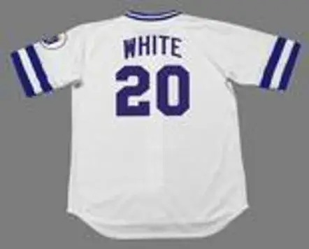 FRANK WHITE Kansas City Royals 1985 Majestic Cooperstown Home Baseball Jersey 