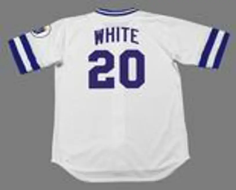 FRANK WHITE Kansas City Royals 1985 Majestic Cooperstown Home Baseball Jersey 