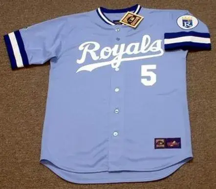 GEORGE BRETT Kansas City Royals 1985 Majestic Throwback Away Baseball Jersey