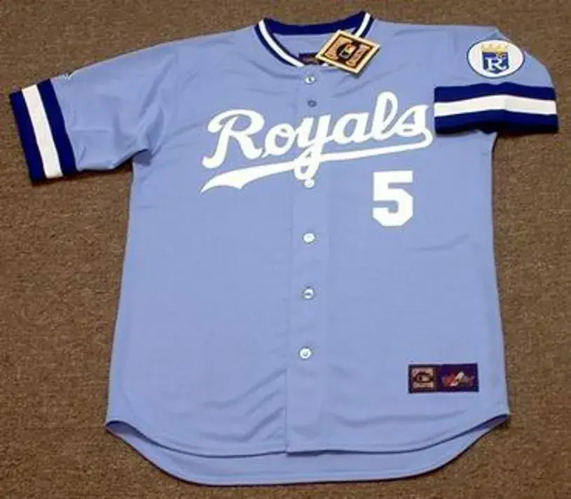 GEORGE BRETT Kansas City Royals 1985 Majestic Throwback Away Baseball Jersey