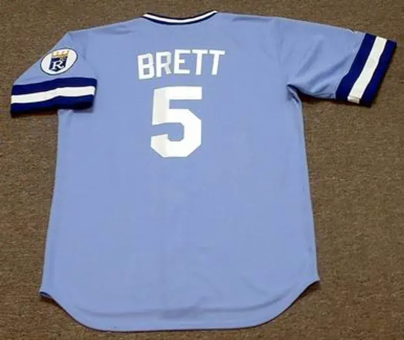 GEORGE BRETT Kansas City Royals 1985 Majestic Throwback Away Baseball Jersey 