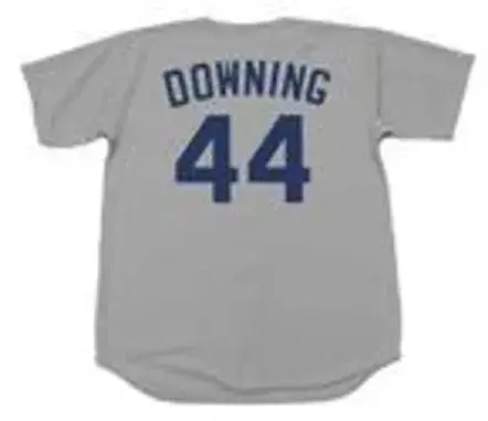 AL DOWNING Los Angeles Dodgers 1974 Away Majestic Throwback Baseball Jersey 