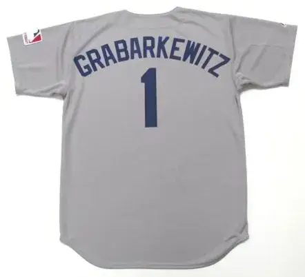 BILLY GRABARKEWITZ Los Angeles Dodgers 1969 Away Majestic Baseball Throwback Jersey 
