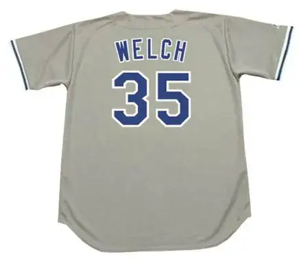 BOB WELCH Los Angeles Dodgers 1981 Away Majestic Baseball Throwback Jersey 