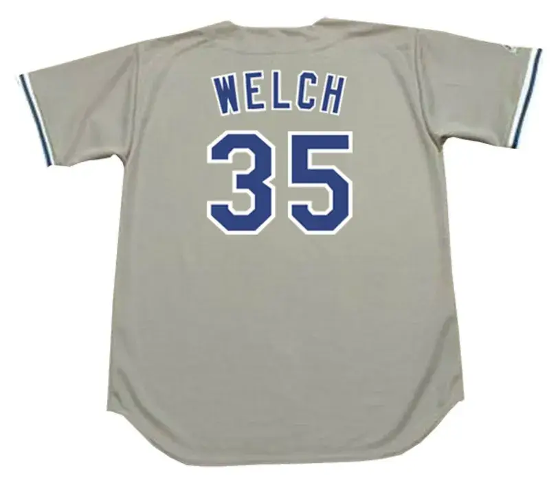 BOB WELCH Los Angeles Dodgers 1981 Away Majestic Baseball Throwback Jersey 