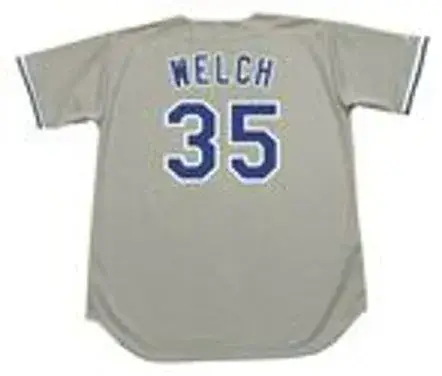BOB WELCH Los Angeles Dodgers 1981 Away Majestic Baseball Throwback Jersey 
