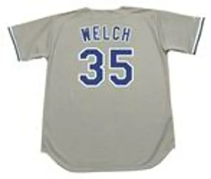 BOB WELCH Los Angeles Dodgers 1981 Away Majestic Baseball Throwback Jersey 