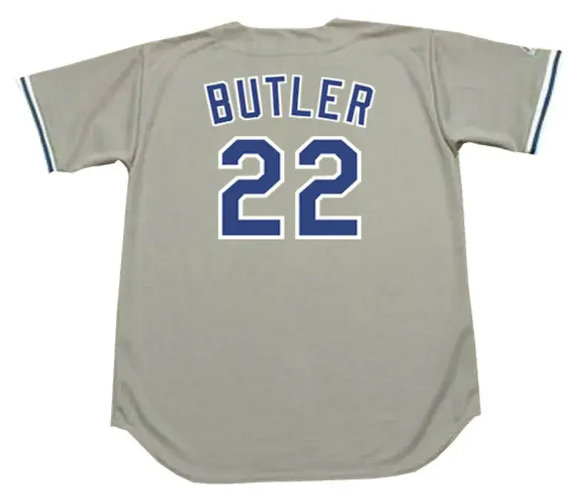 BRETT BUTLER Los Angeles Dodgers 1992 Away Majestic Baseball Throwback Jersey 