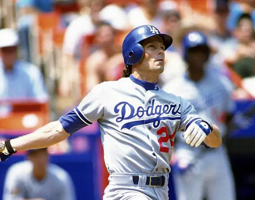 BRETT BUTLER Los Angeles Dodgers 1992 Away Majestic Baseball Throwback Jersey 