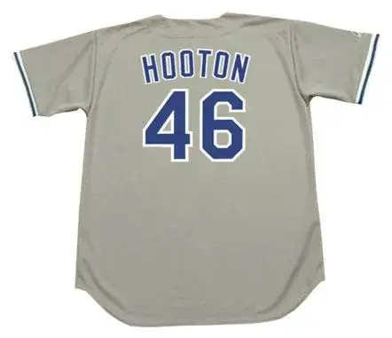 BURT HOOTON Los Angeles Dodgers 1981 Away Majestic Baseball Throwback Jersey 