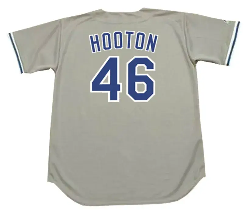BURT HOOTON Los Angeles Dodgers 1981 Away Majestic Baseball Throwback Jersey 