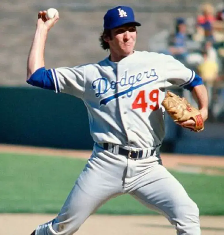 CHARLIE HOUGH Los Angeles Dodgers 1978 Away Majestic Baseball Throwback Jersey 
