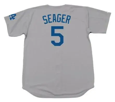 COREY SEAGER Los Angeles Dodgers 2017 Away Majestic Baseball Throwback Jersey 