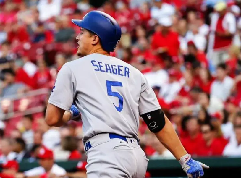 COREY SEAGER Los Angeles Dodgers 2017 Away Majestic Baseball Throwback Jersey 