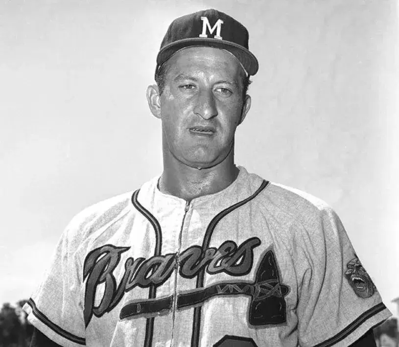 BOB UECKER Milwaukee Braves 1962 Away Majestic Throwback Baseball Jersey 