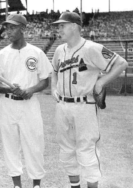 DEL CRANDALL Milwaukee Braves 1955 Away Majestic Throwback Baseball Jersey 