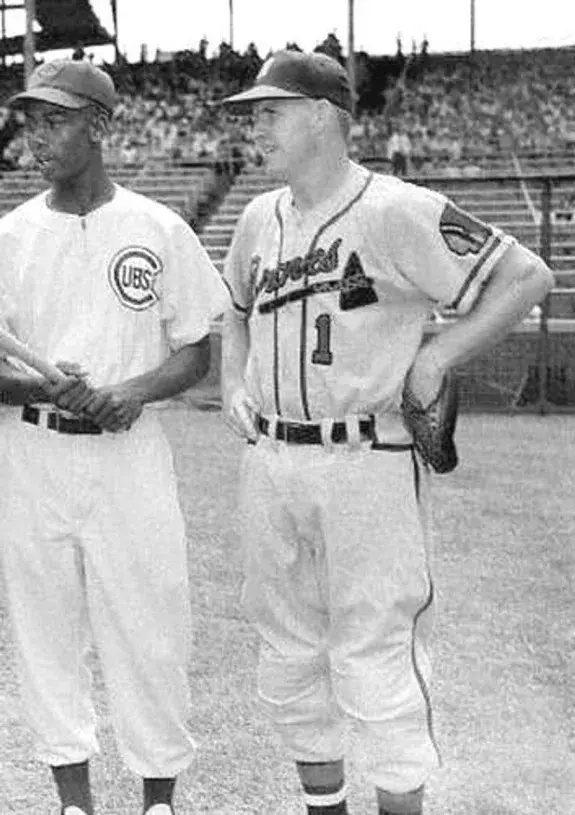 DEL CRANDALL Milwaukee Braves 1955 Away Majestic Throwback Baseball Jersey 