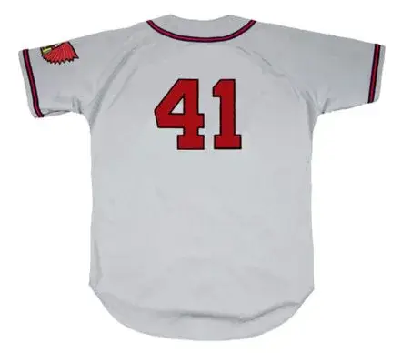 EDDIE MATHEWS Milwaukee Braves 1955 Away Majestic Throwback Baseball Jersey