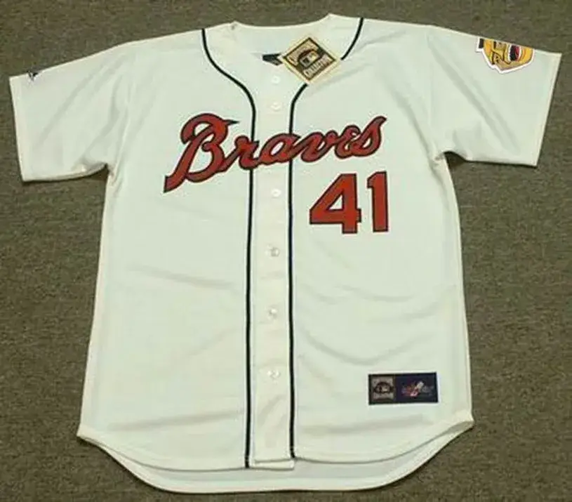 EDDIE MATHEWS Milwaukee Braves 1960’s Home Majestic Throwback Baseball Jersey