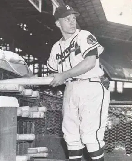 EDDIE STANKY Boston Braves 1949 Away Majestic Throwback Baseball Jersey 