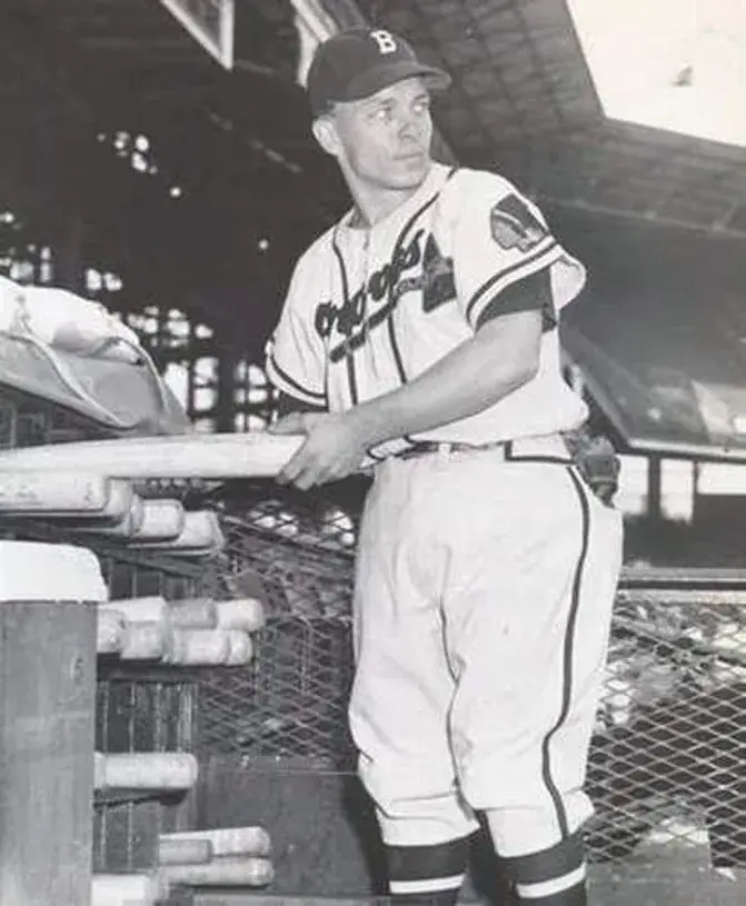 EDDIE STANKY Boston Braves 1949 Away Majestic Throwback Baseball Jersey 