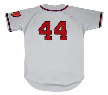 HANK AARON Milwaukee Braves 1955 Away Majestic Throwback Baseball Jersey