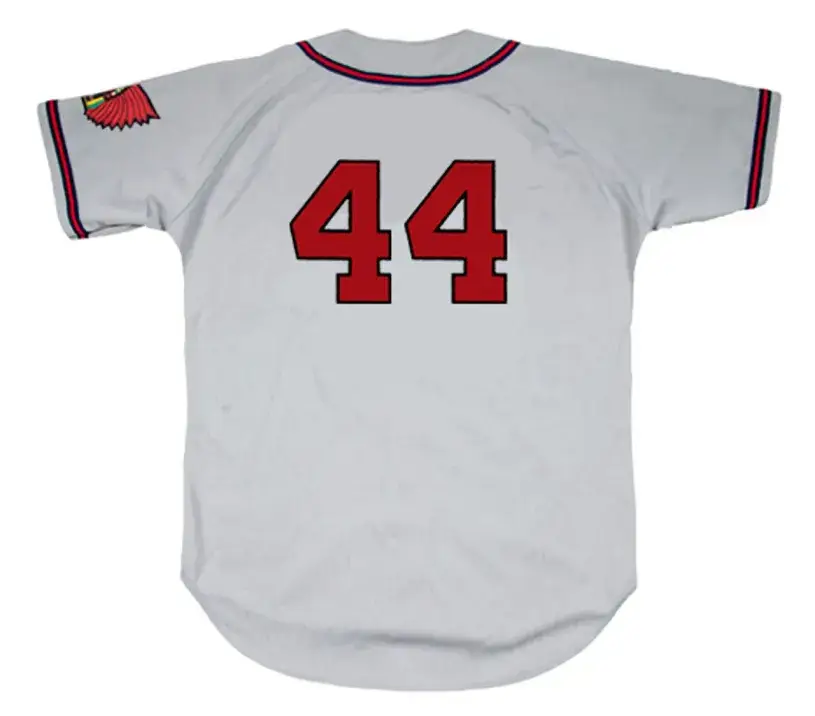 HANK AARON Milwaukee Braves 1955 Away Majestic Throwback Baseball Jersey