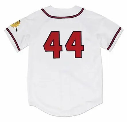 HANK AARON Milwaukee Braves 1957 Home Majestic Throwback Baseball Jersey 