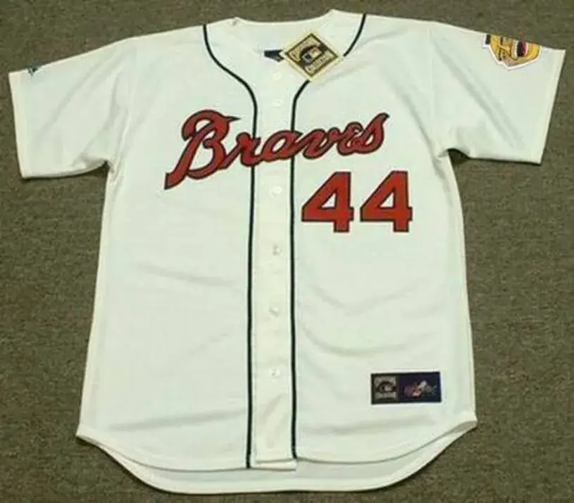 HANK AARON Milwaukee Braves 1960’s Majestic Throwback Baseball Jersey