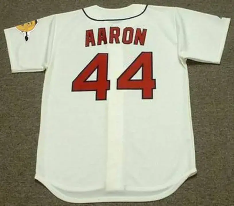 HANK AARON Milwaukee Braves 1960’s Majestic Throwback Baseball Jersey 