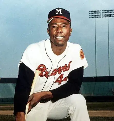 HANK AARON Milwaukee Braves 1960’s Majestic Throwback Baseball Jersey 