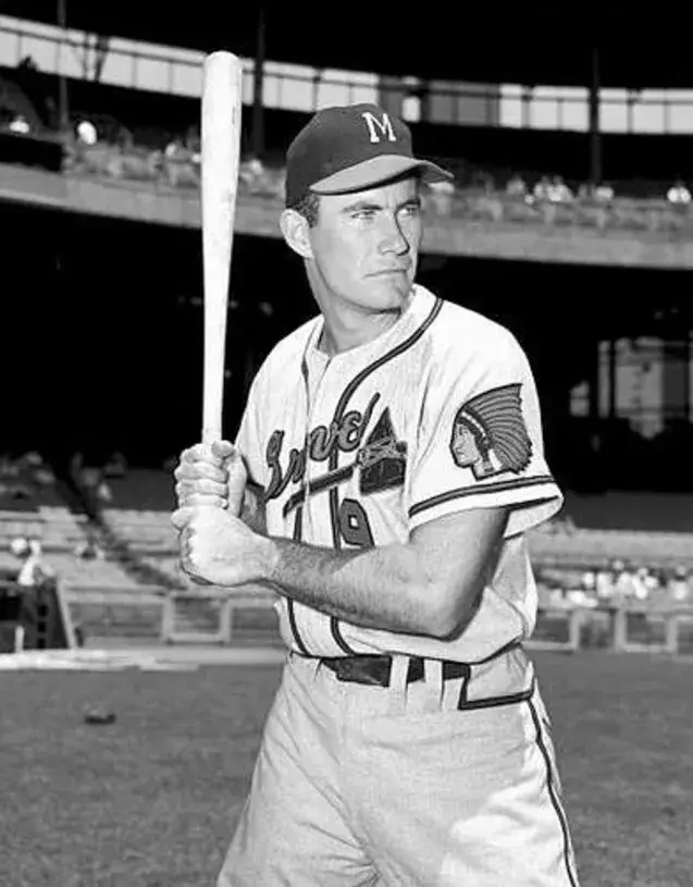 JOE ADCOCK Milwaukee Braves 1955 Away Majestic Throwback Baseball Jersey 