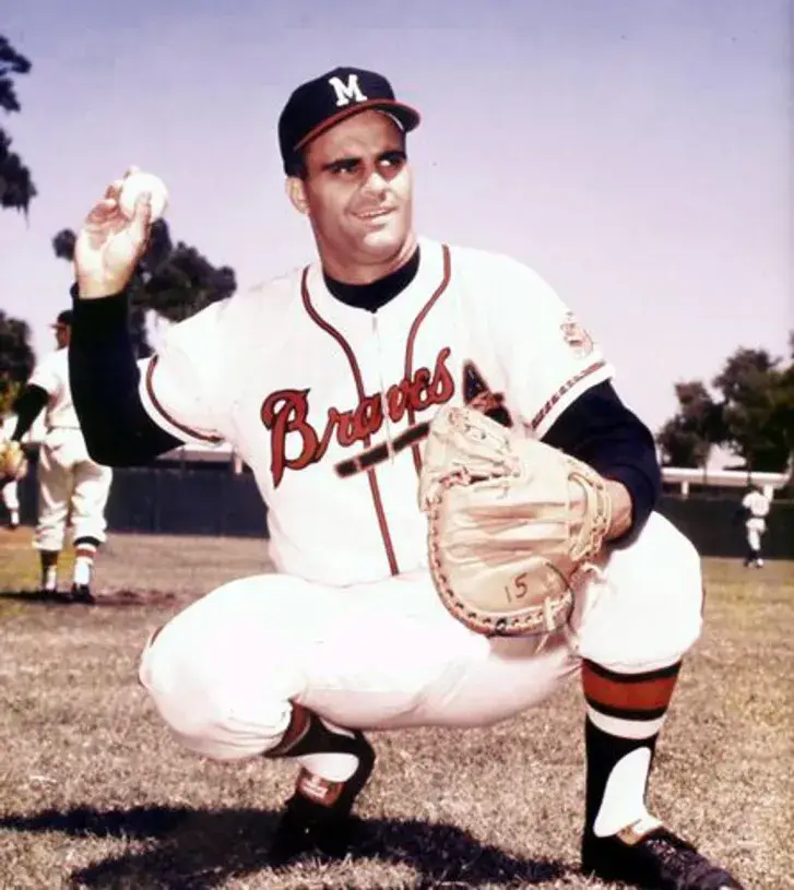 JOE TORRE Milwaukee Braves 1962 Away Majestic Throwback Baseball Jersey 