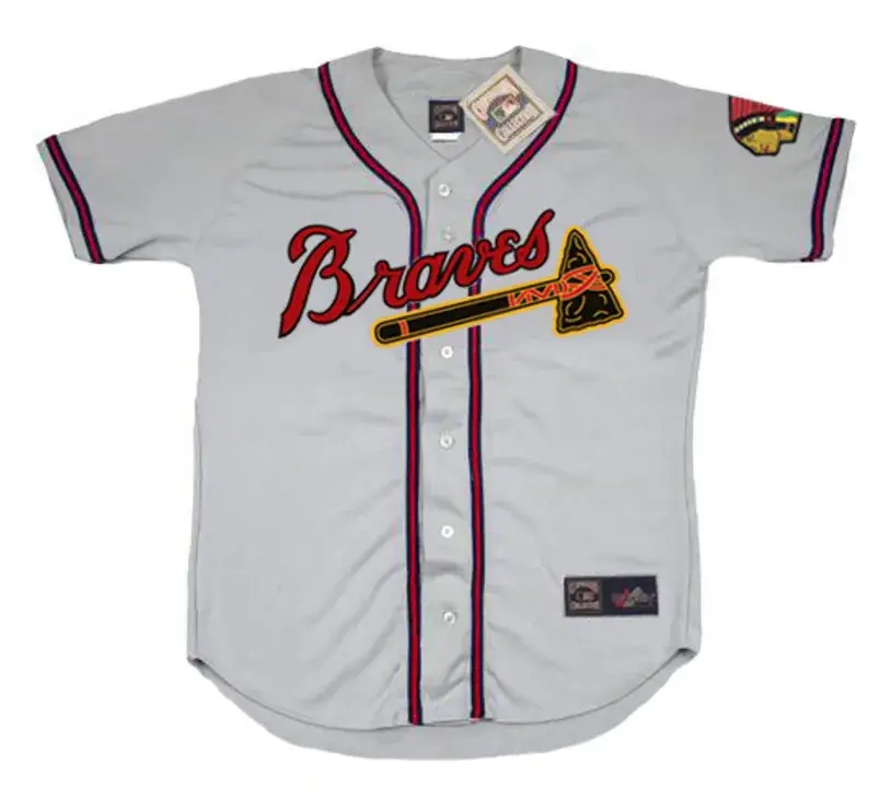 JOHNNY SAIN Boston Braves 1950 Away Majestic Throwback Baseball Jersey