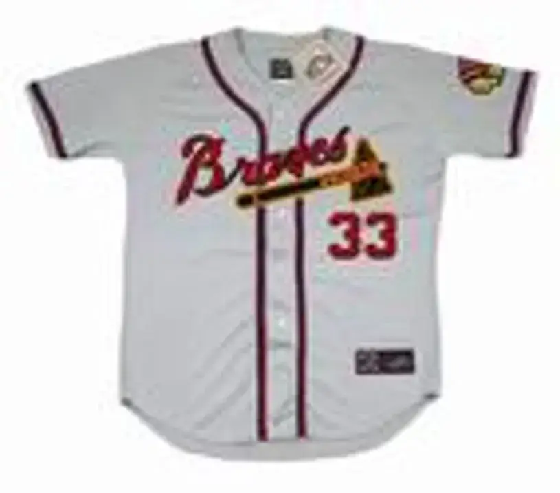 LEW BURDETTE Milwaukee Braves 1955 Away Majestic Throwback Baseball Jersey 