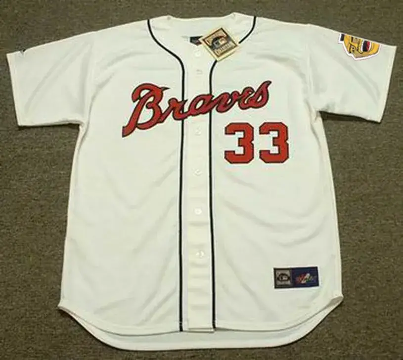 LEW BURDETTE Milwaukee Braves 1960’s Majestic Cooperstown Baseball Jersey