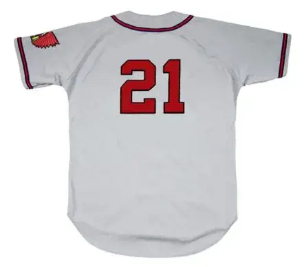 WARREN SPAHN Milwaukee Braves 1955 Away Majestic Throwback Baseball Jersey