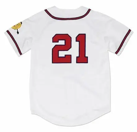 WARREN SPAHN Milwaukee Braves 1957 Home Majestic Throwback Baseball Jersey 