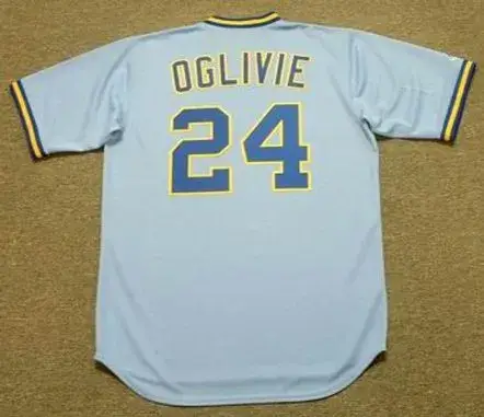 BEN OGLIVIE Milwaukee Brewers 1982 Away Majestic Throwback Baseball Jersey 