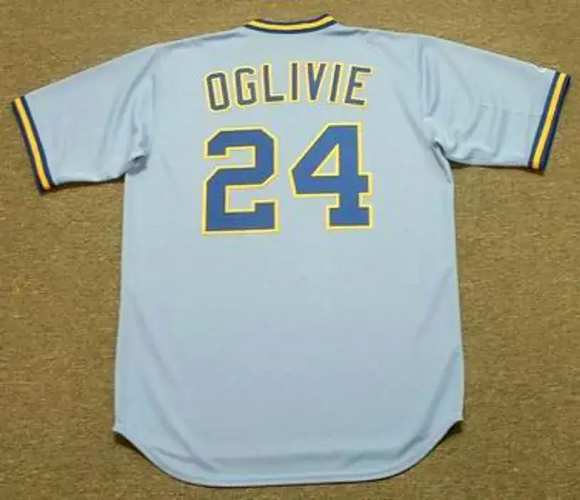 BEN OGLIVIE Milwaukee Brewers 1982 Away Majestic Throwback Baseball Jersey 