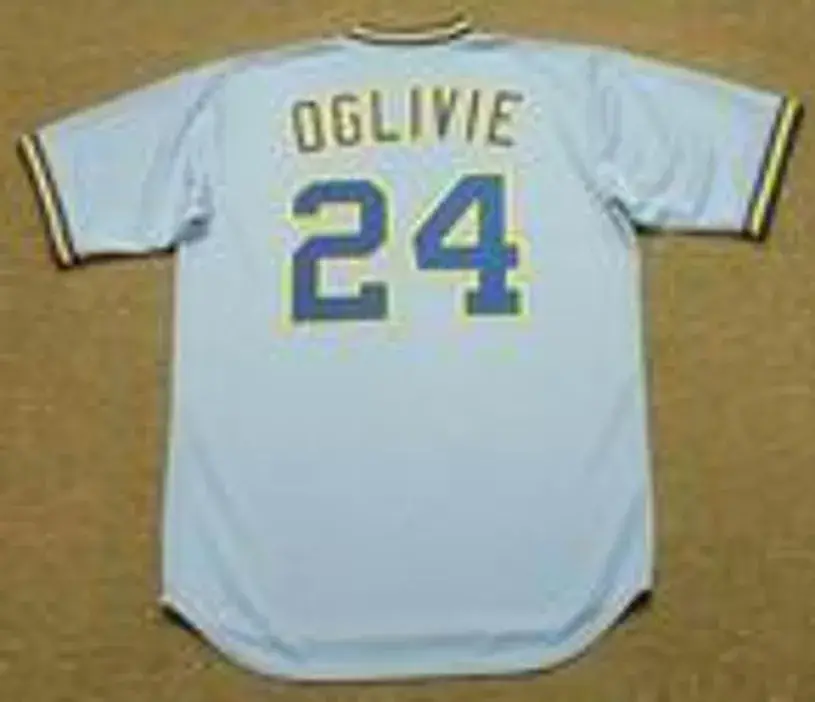 BEN OGLIVIE Milwaukee Brewers 1982 Away Majestic Throwback Baseball Jersey 