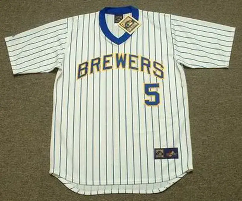 BJ SURHOFF Milwaukee Brewers 1987 Home Majestic Throwback Baseball Jersey