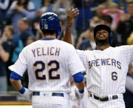CHRISTIAN YELICH Milwaukee Brewers Majestic Alternate Home Baseball Jersey 