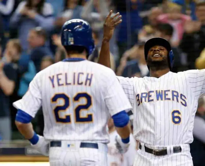 CHRISTIAN YELICH Milwaukee Brewers Majestic Alternate Home Baseball Jersey 