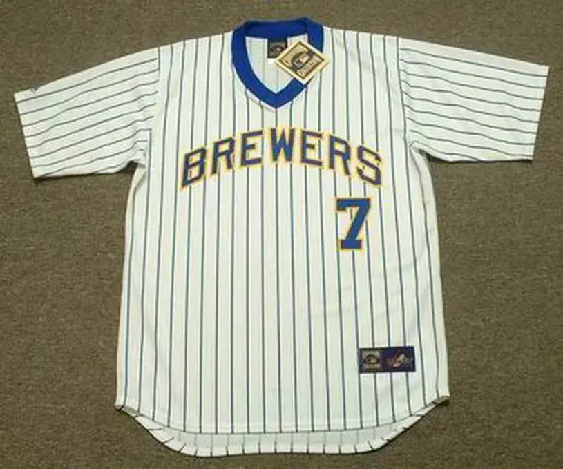 DALE SVEUM Milwaukee Brewers 1987 Home Majestic Throwback Baseball Jersey