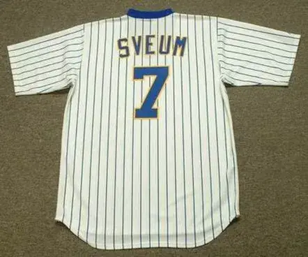 DALE SVEUM Milwaukee Brewers 1987 Home Majestic Throwback Baseball Jersey 