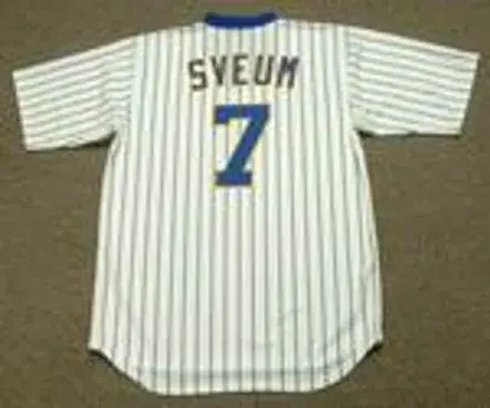 DALE SVEUM Milwaukee Brewers 1987 Home Majestic Throwback Baseball Jersey 