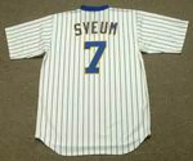 DALE SVEUM Milwaukee Brewers 1987 Home Majestic Throwback Baseball Jersey 