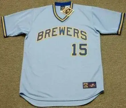 DARRELL PORTER Milwaukee Brewers 1975 Away Majestic Throwback Baseball Jersey