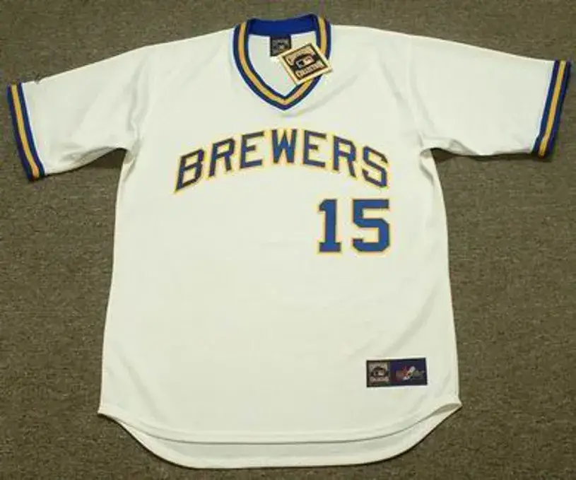DARRELL PORTER Milwaukee Brewers 1975 Home Majestic Throwback Baseball Jersey